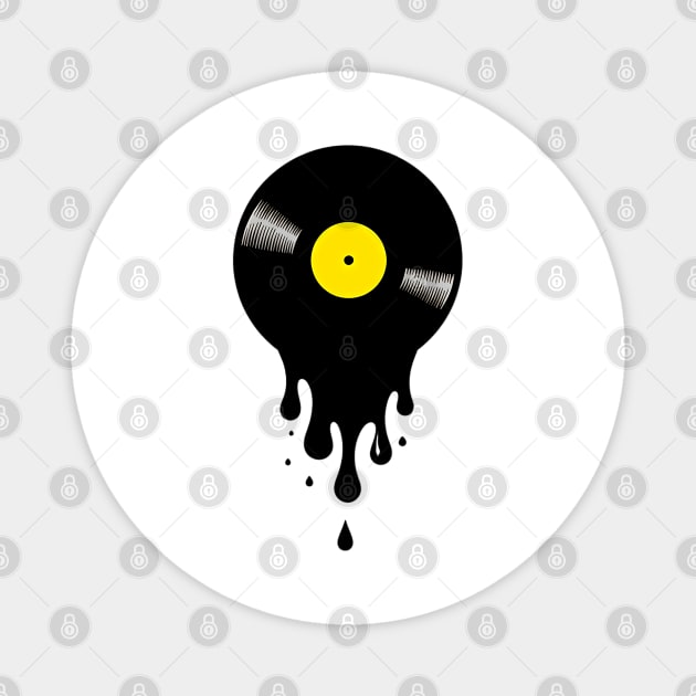 Surreal Melting Vinyl Record: Retro Vibes Magnet by UrbanLifeApparel